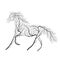 Concept horse jumping stylized bush for use on cards, in printi