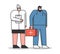 Concept Of Hospital Professional Healthcare Staff. Emergency Team In Medical Robe With Medical Tools
