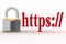 Concept of HTTPS secure connection sign in browser address