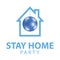 Concept icon stay home for party in safe