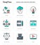 Concept icons,design and creative process, flat thin line design