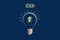 Concept Idea. Light bulb on a blue background. The concept of bright ideas for business, frequently asked questions, creative