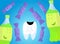 Concept illustration, cartoon style. Bad habits for teeth. harmful products. A sad tooth with caries. Angry sweets