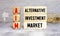 Concept image of Business Acronym AIM Alternative Investment Market written on wooden block