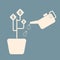 Concept of investment. Investor watering money tree. Business gr