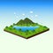 Concept of isometric landscape with nature and eco friendly,save the earth and world environment