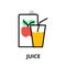 Concept of Juice icon, flat line design vector illustration