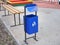 Concept of keep tidy shown by litter bin trash can in children`s playground