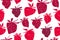 Concept laconic strawberries seamless pattern.