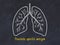 Concept of learning lung diseases. Chalk drawing of lungs with inscription