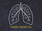 Concept of learning lung diseases. Chalk drawing of lungs with inscription