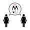 Concept of lesbian love pictogram