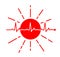 Concept of life. Sun and heart cardiogram. Pulse of life.