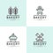 Concept Logo of Bakery, Mill, Bread Product, Store or Market, Isolated Symbols for Web and Mobile, Wheat Spike