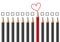 Concept of love expressing its difference by using pencils as a symbol.