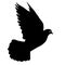 Concept of love or peace silhouettes doves