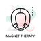 Concept of magnet therapy icon on abstract background
