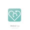 Concept Medical logo.Stethoscope in the shape of heart. Logotype for clinic, hospital or doctor