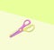Concept Minimal Style, Yellow and pink scissors isolated on whit