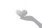 Concept modern abstract background of shadow heart in hand on a white wall. White and Black for overlaying a valentine photo or