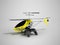 Concept modern helicopter on control panel yellow 3d render on g