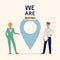 Concept of we are moving and business relocation a vector poster.