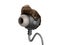 concept of musical styles rock`n`roll balloon on the earphone 3d render on white