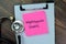 Concept of Myasthenia Gravis write on sticky notes with stethoscope isolated on Wooden Table