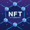 Concept of NFT ,non-fungible token with network vector