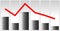 The concept of the oil crisis. The fall in oil prices, fuel. The red line of the chart goes down.