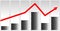 The concept of the oil crisis. The fall in oil prices, fuel. The red line of the chart goes down.