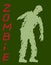 Concept one-armed silhouette of zombie. Vector illustration.