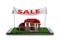 Concept of online sales house property is on the phone 3d illust