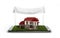 Concept of online sales house property is on the phone 3d illust
