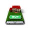 concept of online sales house property is on the phone 3d illustrations