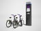 Concept paid parking for bicycles 3d render on gray background w