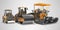 Concept paver large construction roller and small road roller 3d rendering on gray background with shadow