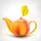 Concept peach teapot