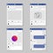 Concept photo frame social network window message chatting messaging flat design vector illustration