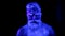 Concept. Portrait of a bearded man. The man is painted in ultraviolet powder