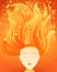 concept poster abstract woman with fiery hair