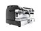 Concept professional coffee machine on four cups with milk 3d render on white background no shadow