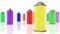 Concept of randomly aerosols spray paints in various colors