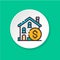 Concept Real estate investment. Button for web or mobile app.