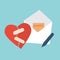 The concept of reconciliation day heart and mail