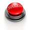 Concept red success button on white background