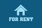 Concept renting. Icon at home and the inscription in the lease. Dark background. Business and Finance