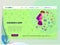 Concept of schoolwork for Website or Web Page. Children and school, learning game and entertainment, landing page.