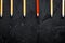 Concept selection options with pencils on dark background top vi