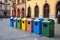 Concept of separate garbage in the apartment. General and Recyclable waste. Generative AI